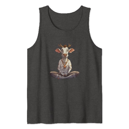 Cow yoga Tank Tops