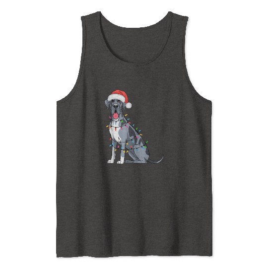 Great Dane Christmas Lights Xmas Dogs Gifts Tank Tops