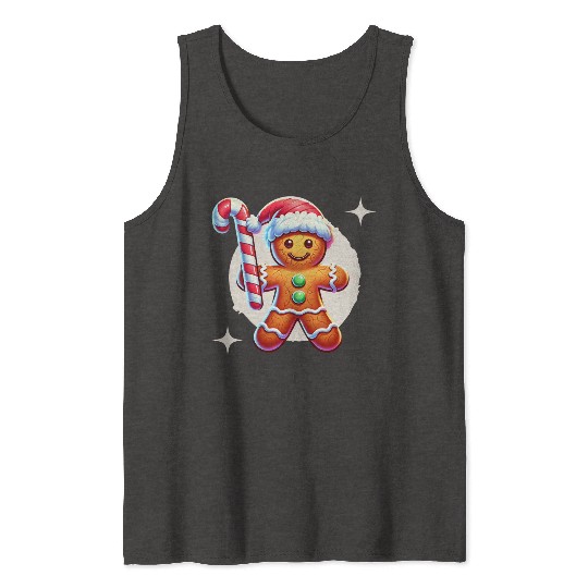 Gingerbread Man Christmas Cheer Tank Tops