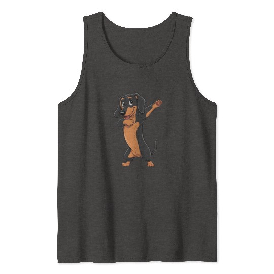 Dabbing dance post Dachshund dog lovers pet love Tank Tops