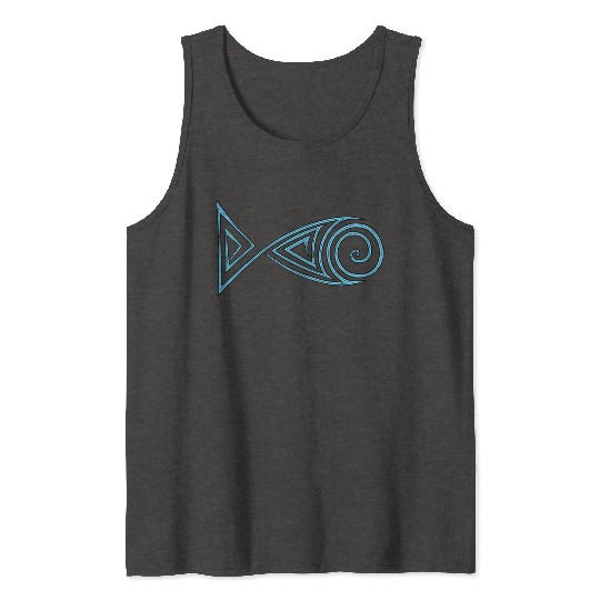 Zentangle stylized fish Tank Tops