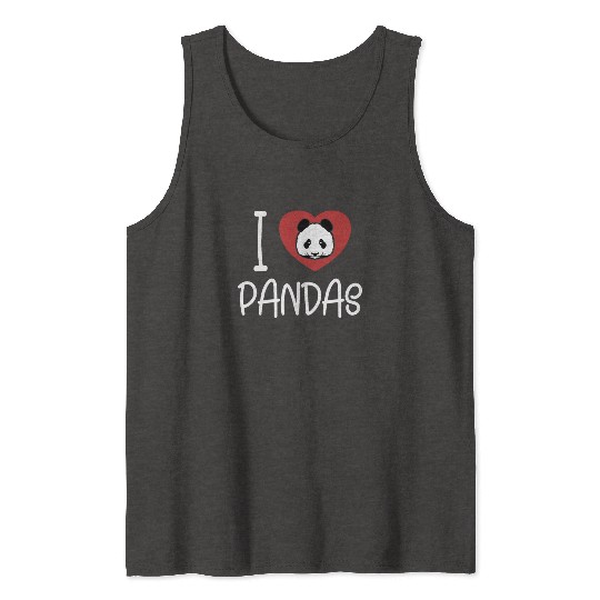 I love Pandas Panda Bear Ailuropoda Melanoleuca Tank Tops