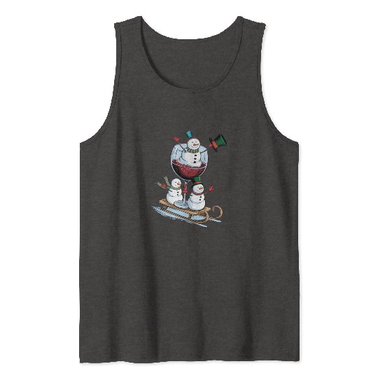 Christmas Wine Glasses Tank Tops