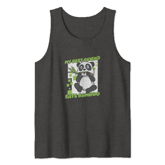 My Best Friend Eats Bamboo Panda Bear Friend Tank Tops