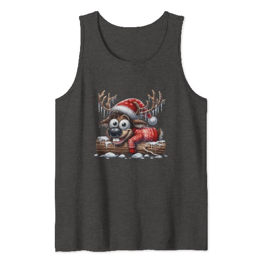 Christmas Merry Christmas For Gift Reindeer Tank Tops