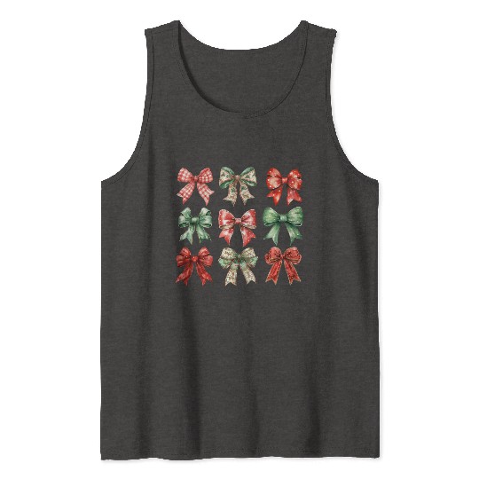 Christmas Coquette Bow, Cute Christmas Tank Tops