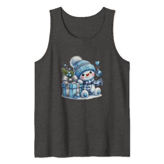 Cute Snowman, Christmas Snowman, Merry Christmas Tank Tops