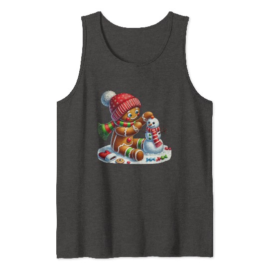 Gingerbread Christmas, Merry Christmas Tank Tops