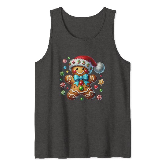 Gingerbread Christmas, Merry Christmas Tank Tops