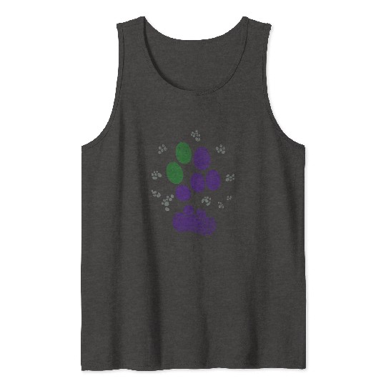 AroAce Cat Paw Prints Tank Tops