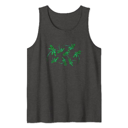 Dragonfly Electric Green Frenzy Tank Tops