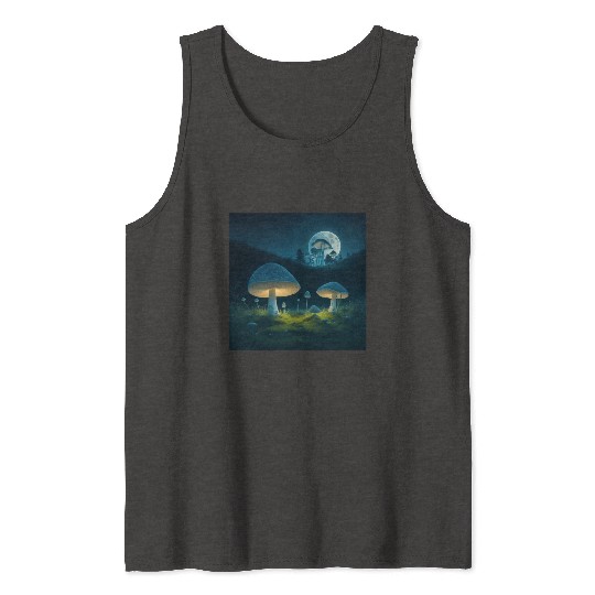 mushrooms in grass Tank Tops