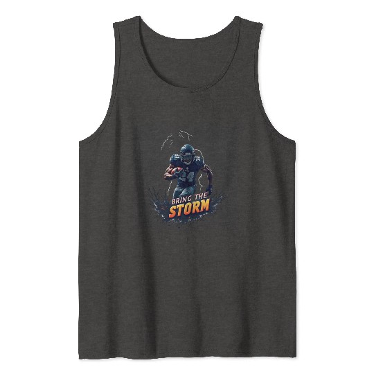 Bring the Storm: Electrifying Football Action Tank Tops