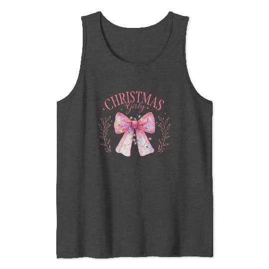 Pink Christmas Girly Tank Tops