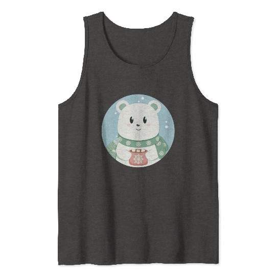 Cute polar bear in Christmas mood Tank Tops