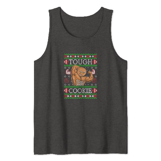 Gingerbread Man Funny Christmas Workout Gym Ugly Tank Tops