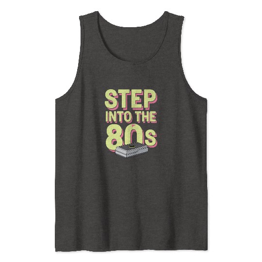 80s Fitness Enthusiast Retro Workout and Neon Tank Tops
