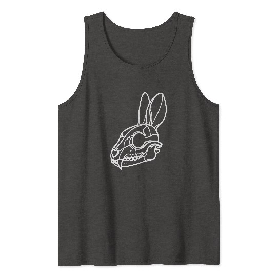 Minimalistic Vector Rabbit Skull Kids Drawing Tank Tops