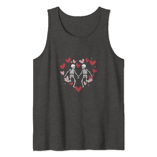 Coquette Valentine Dancing Skeleton Tank Tops