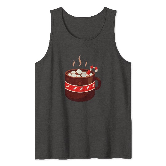 Cozy Hot Chocolate Mug Design Tank Tops