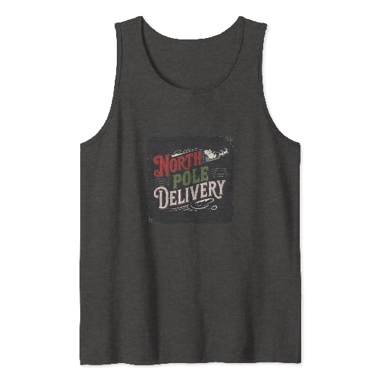 North Pole Express Vintage Style Retro Christmas Tank Tops