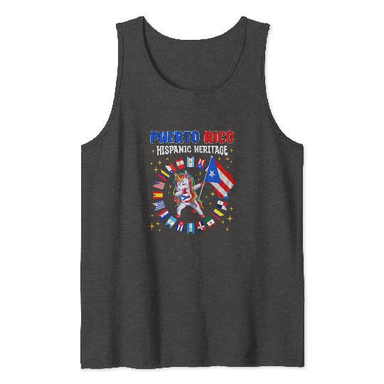 Hispanic Heritage Month Puerto Rico Kids Tank Tops