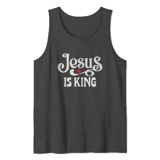 Jesus Is King Love Jesus Christian Christmas Tank Tops