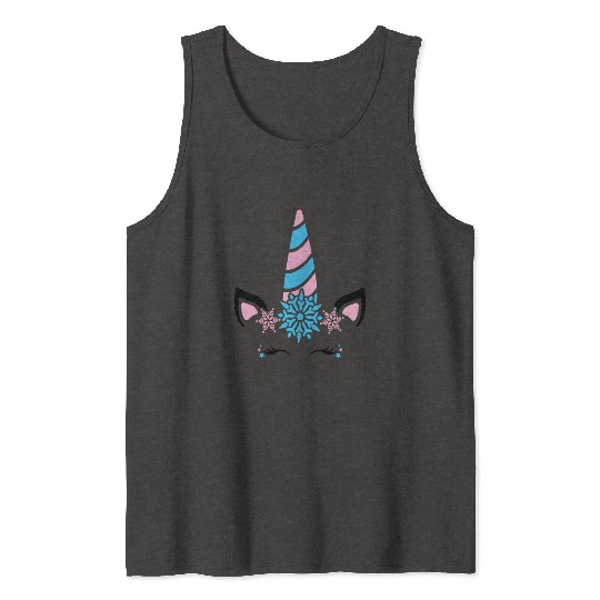 Snowflake Unicorn, Christmas Tank Tops
