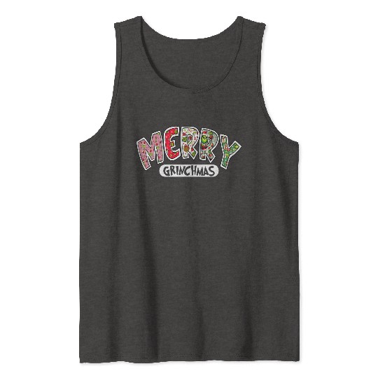 Merry Grin Happy Christmas Tank Tops
