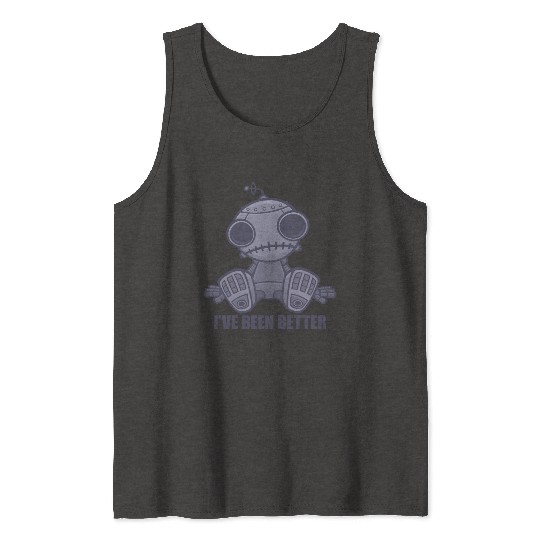 I've Been Better Sad Robot Cartoon Tank Tops