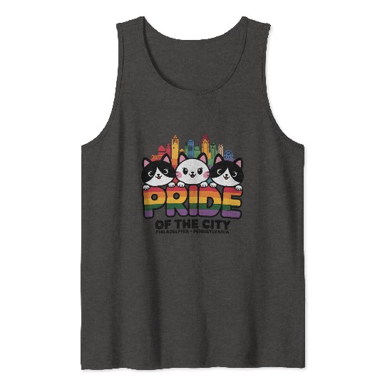 Pride of Philadelphia City Pennsylvania USA Rainbo Tank Tops