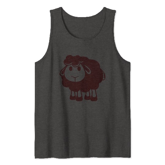 Black Sheep Small Cute Cute Lamb Cool Comic Sweet Tank Tops
