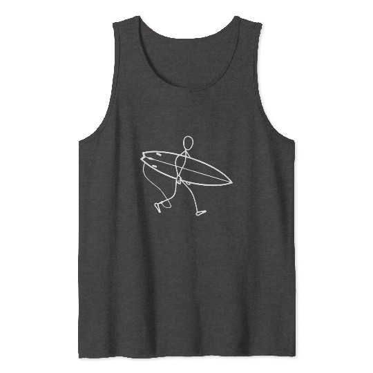 Surfer walking with surfboard Tank Tops