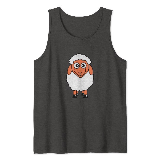 Sheep Baby Standing Cute Lamb Child Cool Comic Fun Tank Tops