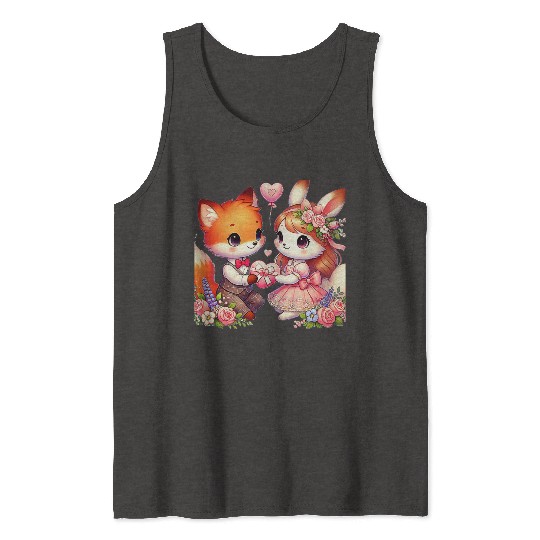 Beautiful couple heartvalentine's day design Tank Tops