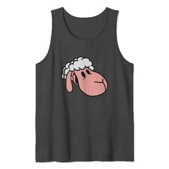 Sheep Face Head Cute Sweet Little Lamb Cool Comic Tank Tops