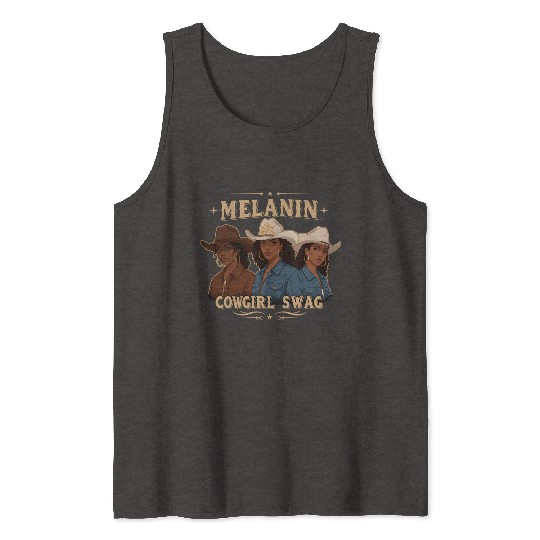 African American Melanin Cowgirl Swag Rodeo Tank Tops