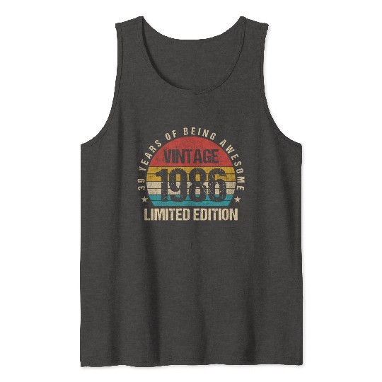 Vintage 1986 Limited Edition 39th Birthday Gift Tank Tops