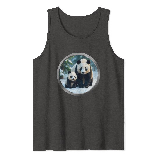Panda and Cub Animal Tank Tops