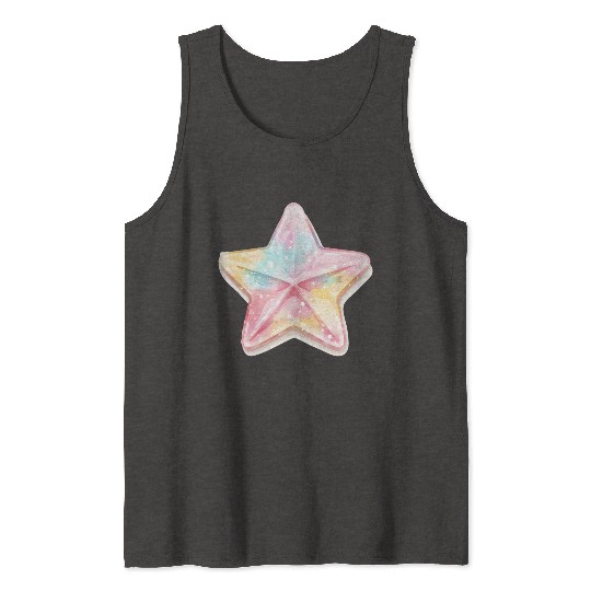 Pastel Star Shiny Bright Colorful Star Tank Tops