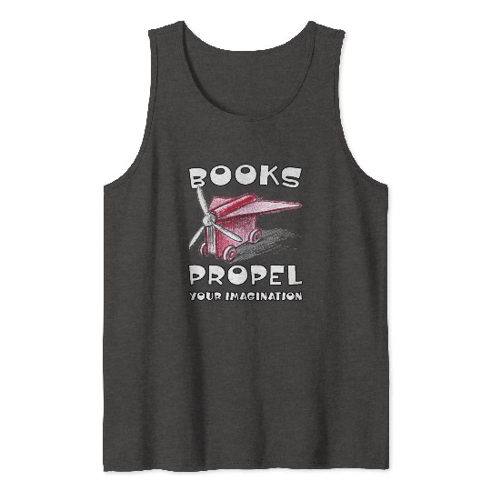 Books Propel Your Imagination Sketchy Airplane Tank Tops