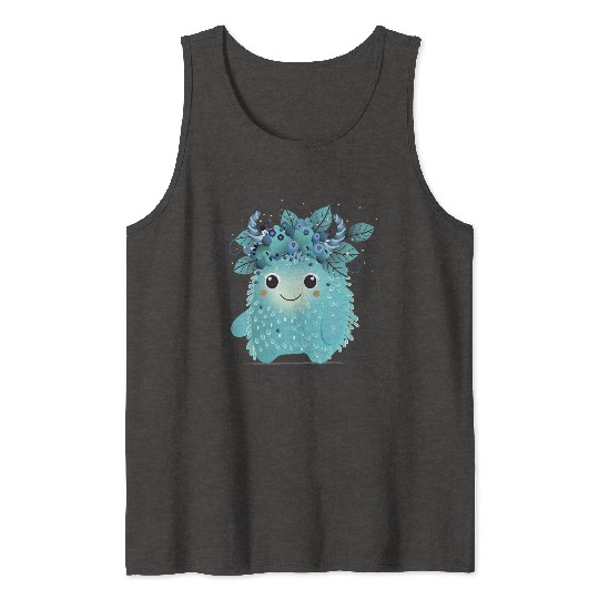 Cute Blueberry Monster - Fruity and Playful Tank Tops