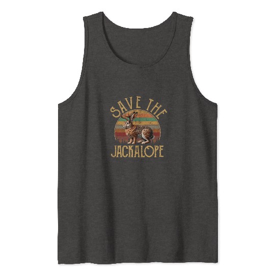 Save The Jackalope, Vintage Retro Camping Lover Ja Tank Tops