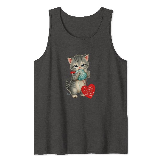 Kitten To a Dear Valentine s Day Card Tank Tops