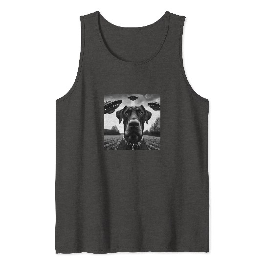 Doberman Pinscher2 Funny Graphic Selfie with UFO W Tank Tops
