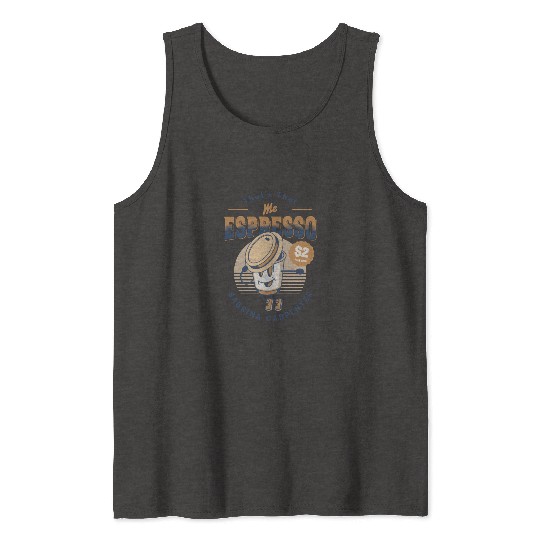 Coffee Cup Comics Mascot Espresso drink Tank Tops