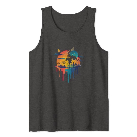 Natural Colorful and fantastic landscape Tank Tops