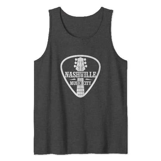 Nashville Music City Guitar Pick Tank Tops