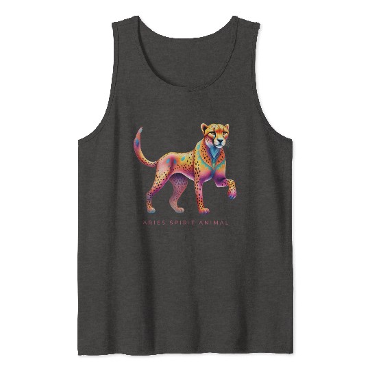 Aries Spirit Animal Cheetah Alebrije Tank Tops