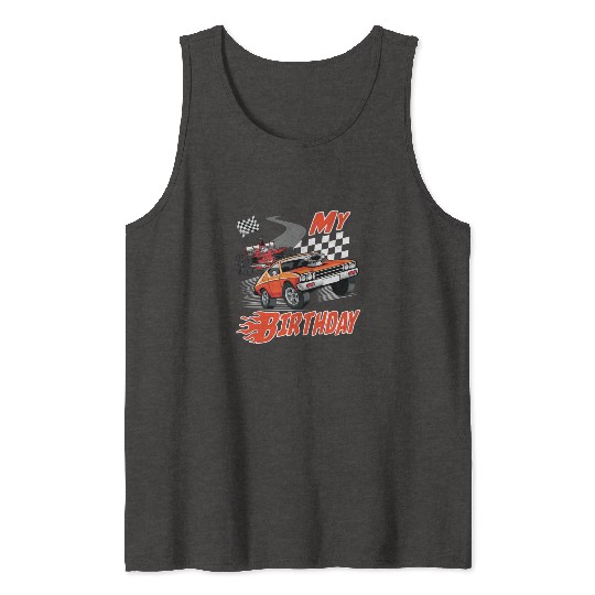 Fun My Birthday Race Car Boys Girls Youth Men Tank Tops